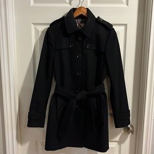 Banana Republic wool pea coat with belt- SMALL- black